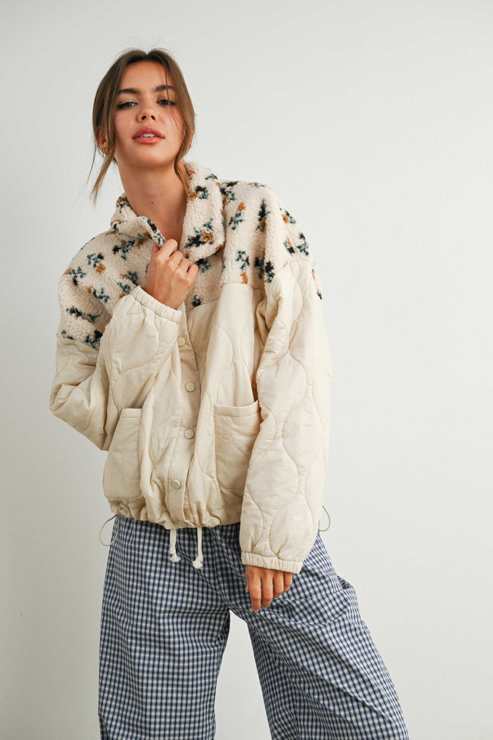 Floral Puffer Jacket: