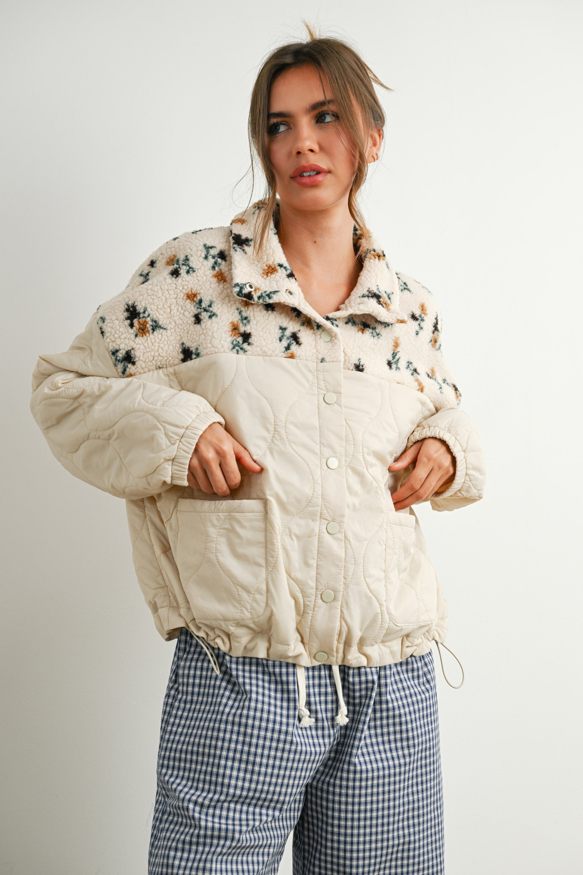 Floral Puffer Jacket: