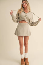 Mineral Wash  Crop Hoodie