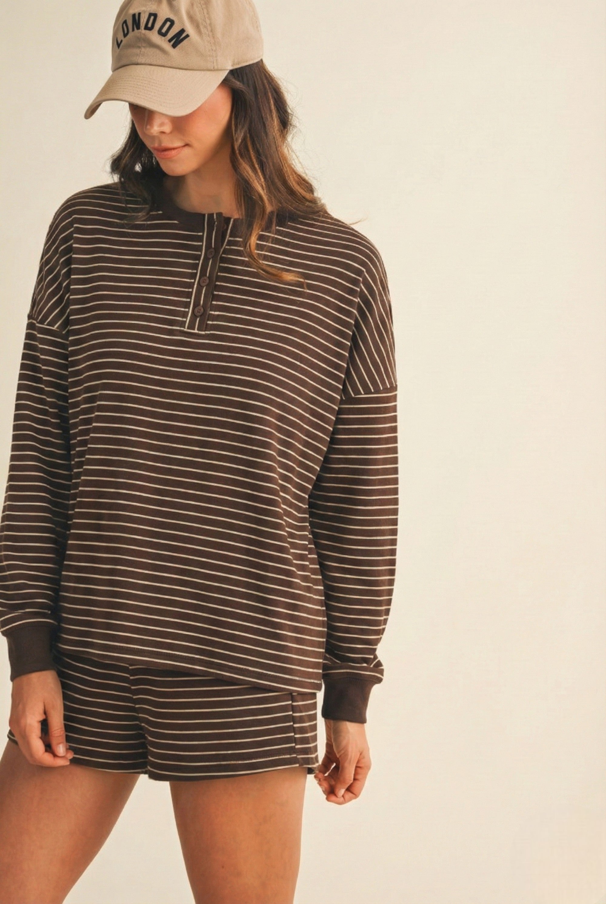 Soft Brushed Stripe Set: Chocolate