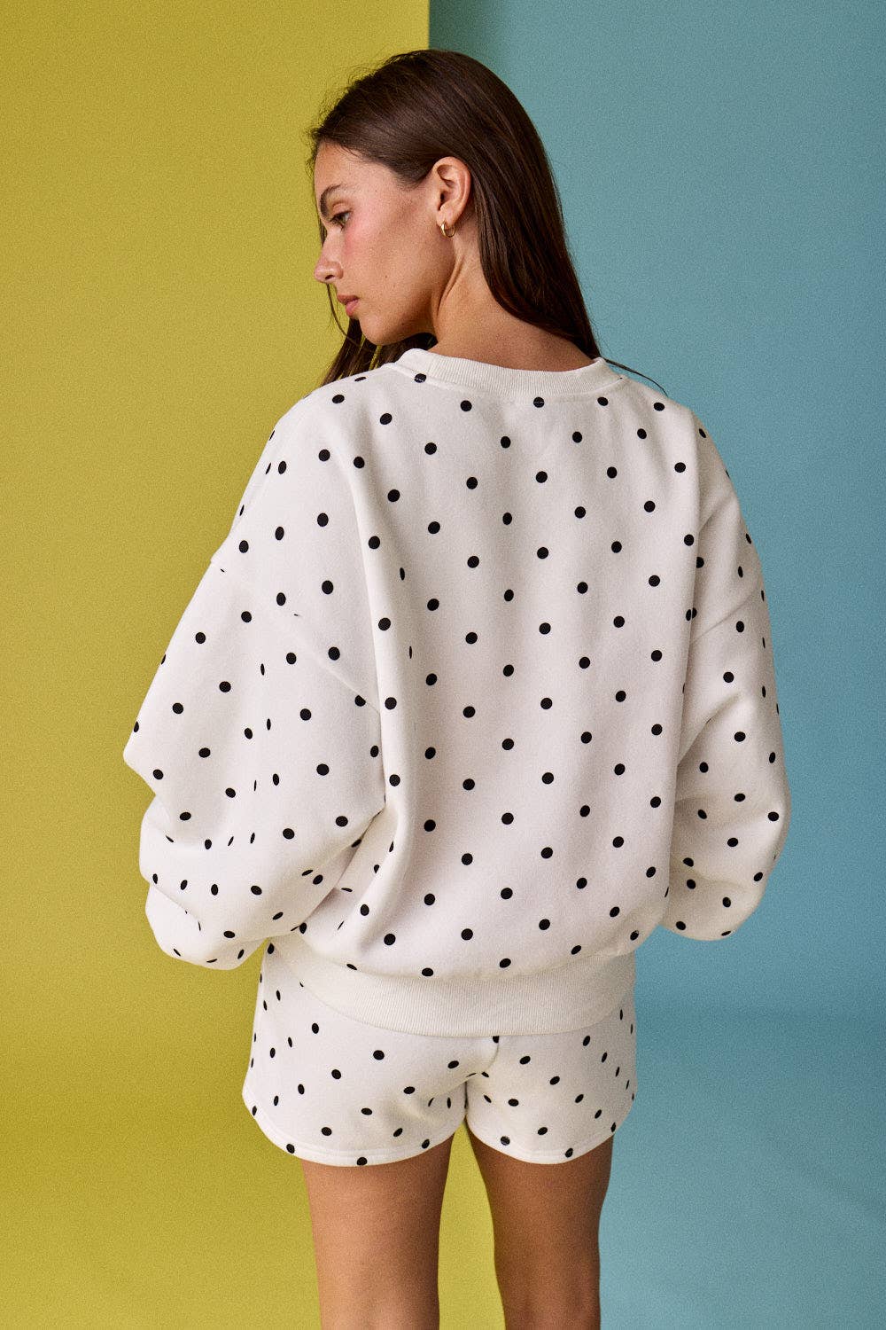 Polka Dot Fleece Set: White/Black
