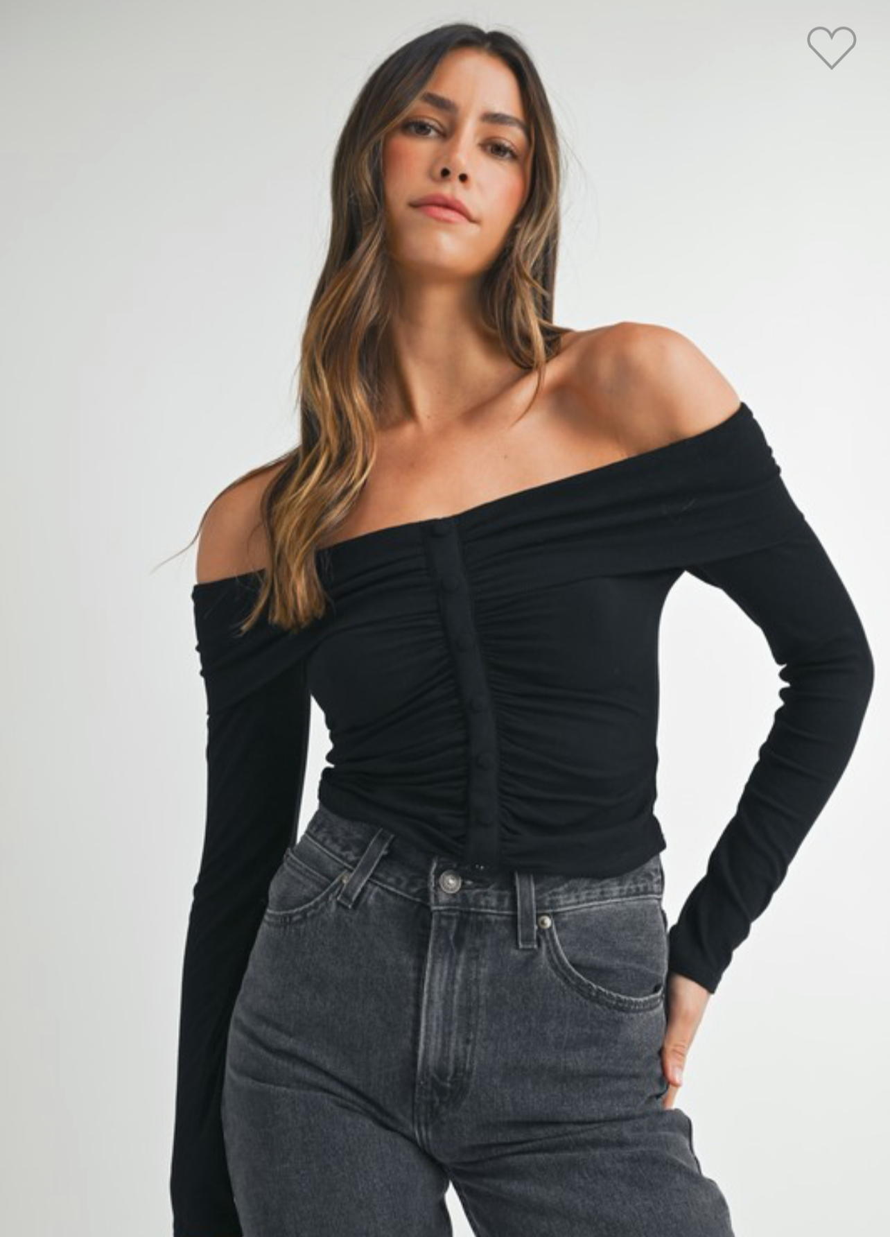 Jersey Off The Shoulder-Black