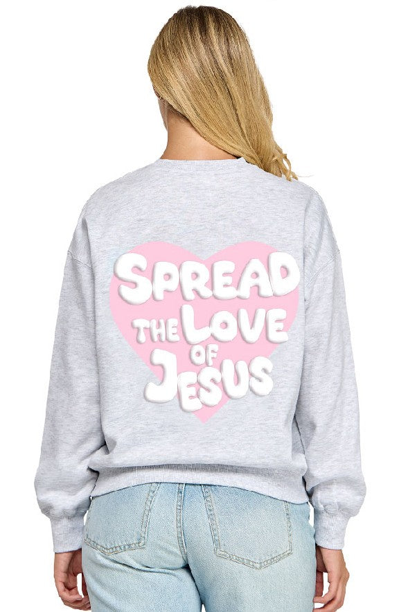 Spread The Love Sweatshirt: Grey