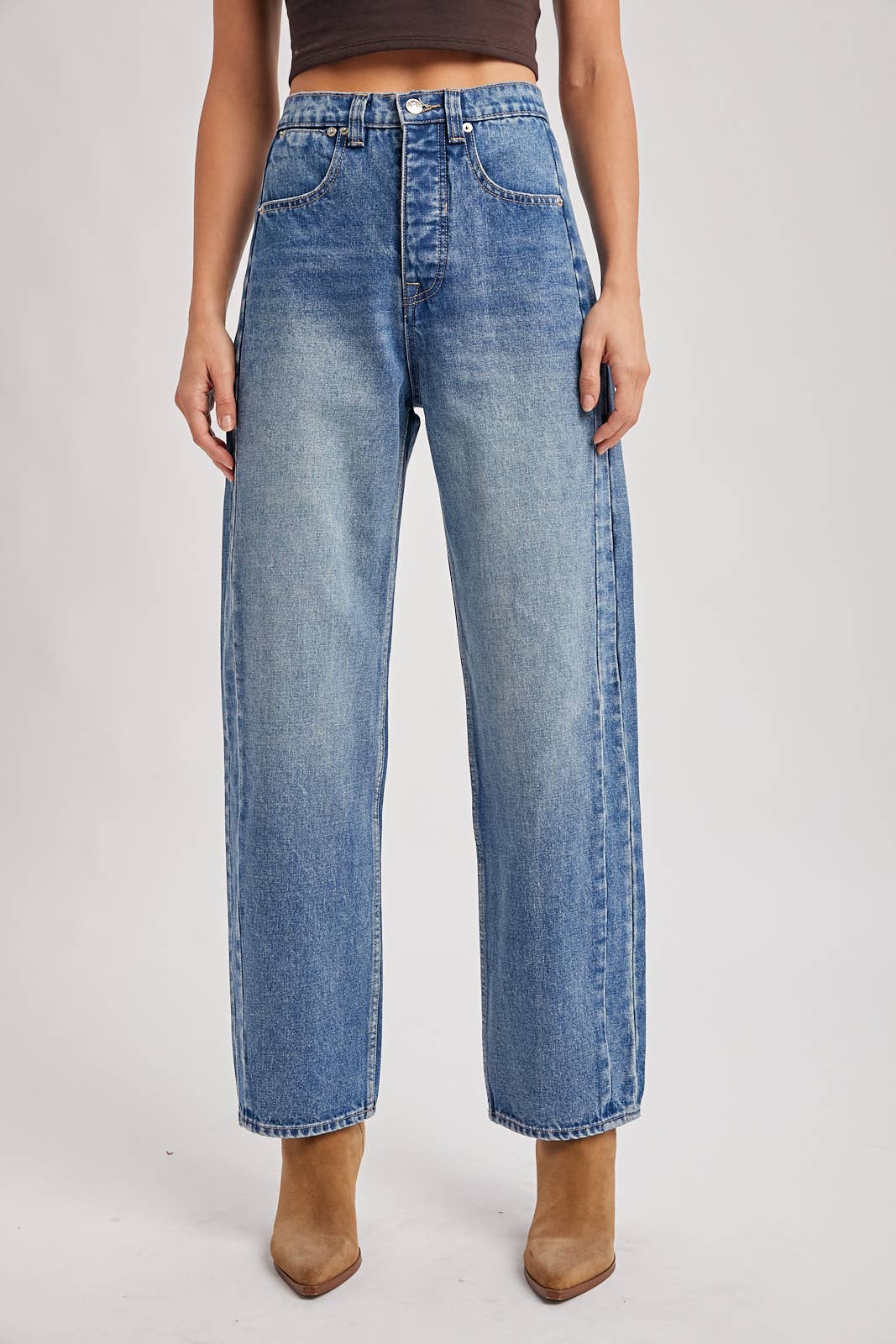 High-Rise Medium Wash Jeans: