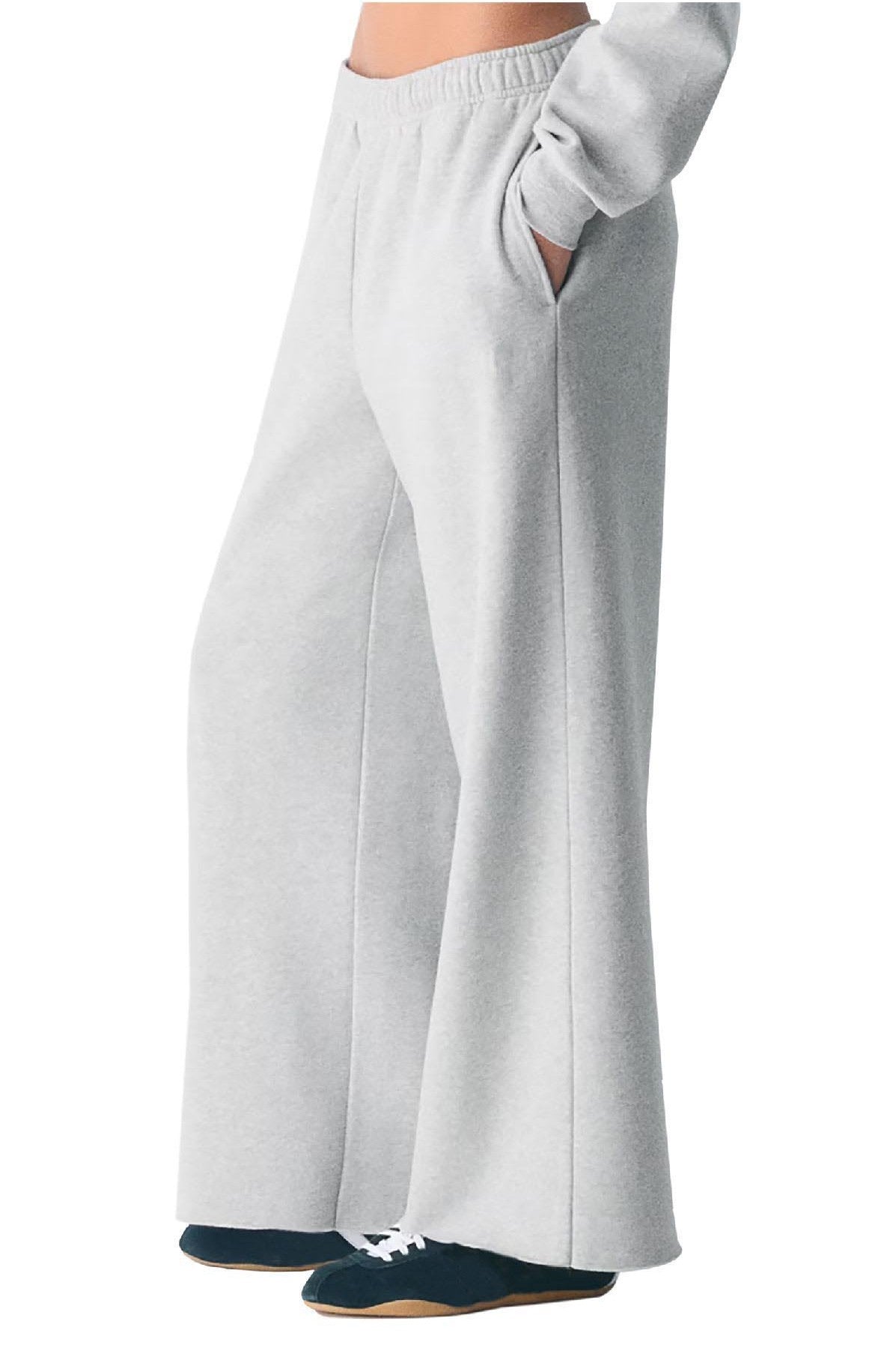 Raw Hem Fleece Sweats: Ice Grey