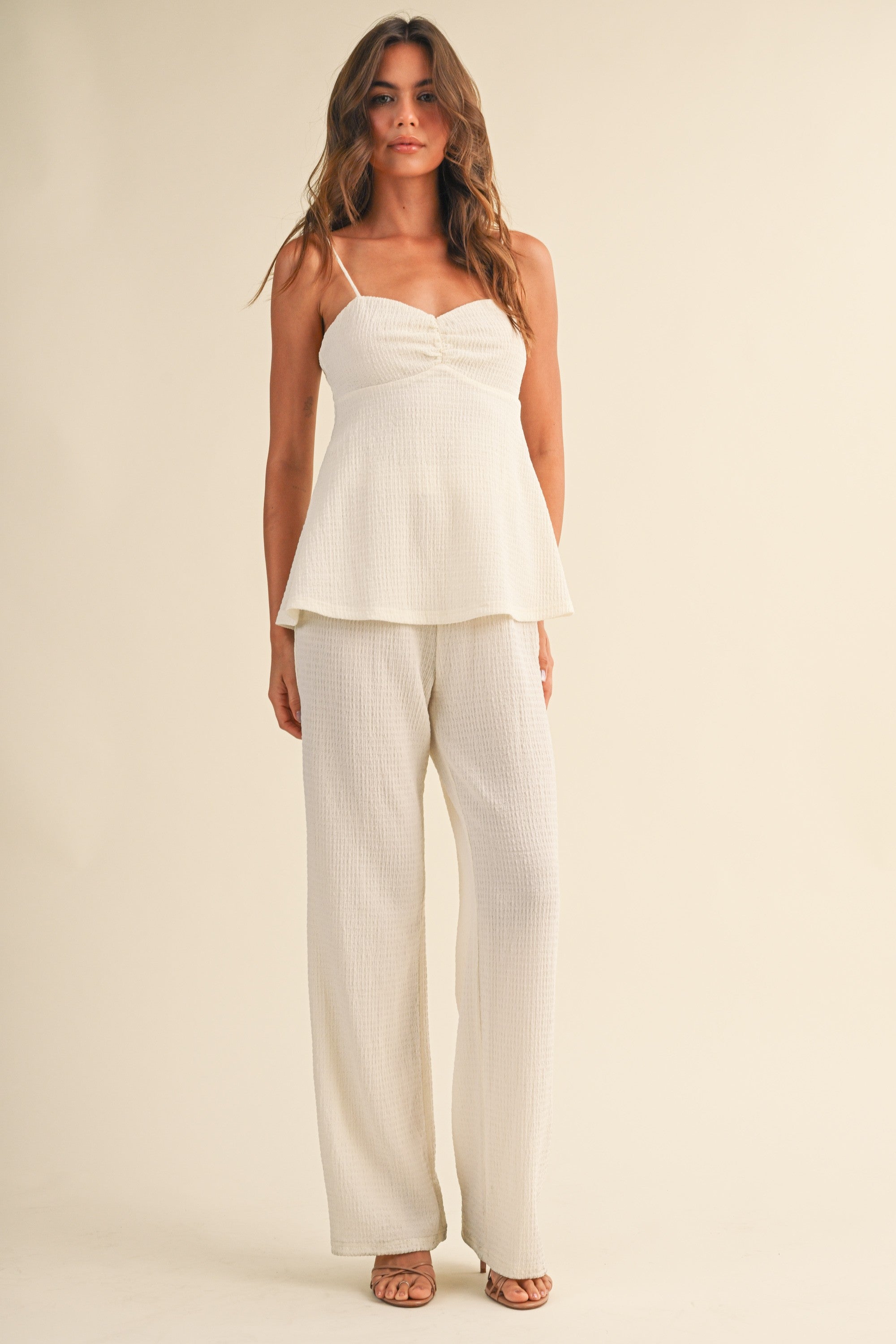 Open Back Jumpsuit: Cream
