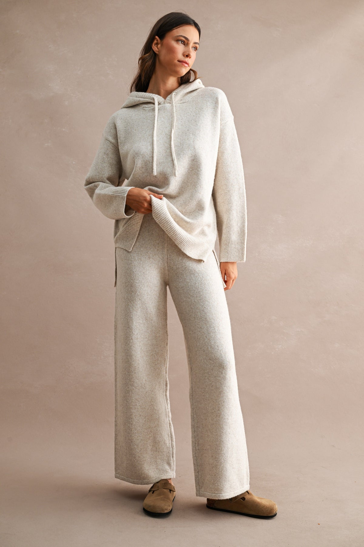 Hooded Sweater Set: Oatmeal