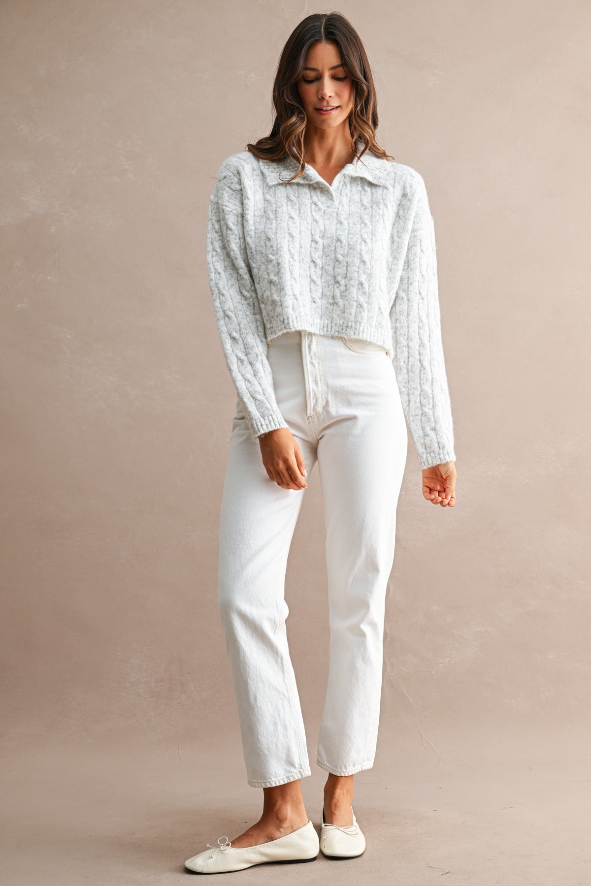 Collared Cropped Sweater