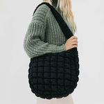 Carmen Quilted Tote Bag: Black