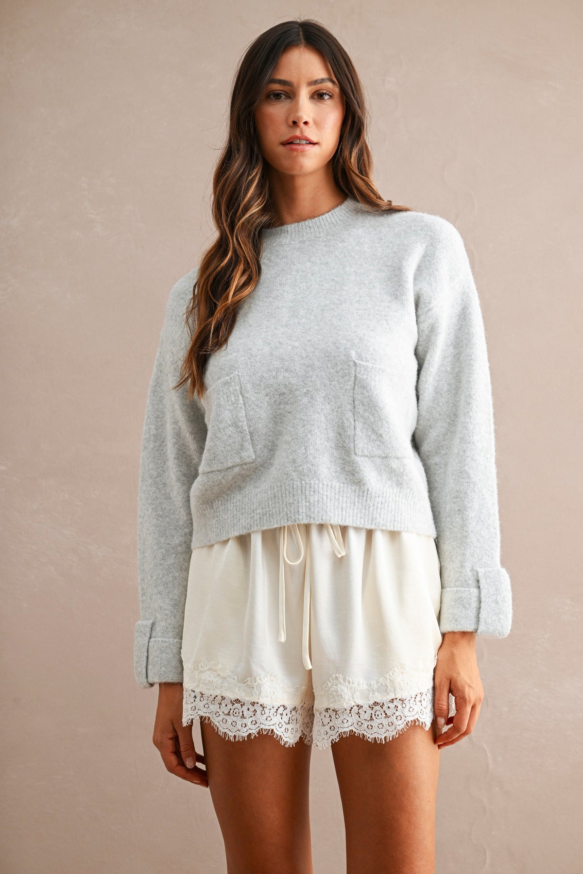 Detail Sweater: H. Grey