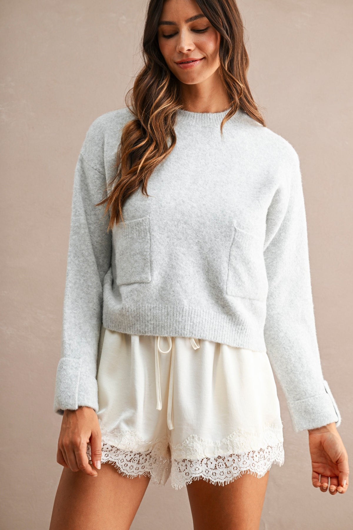 Detail Sweater: H. Grey