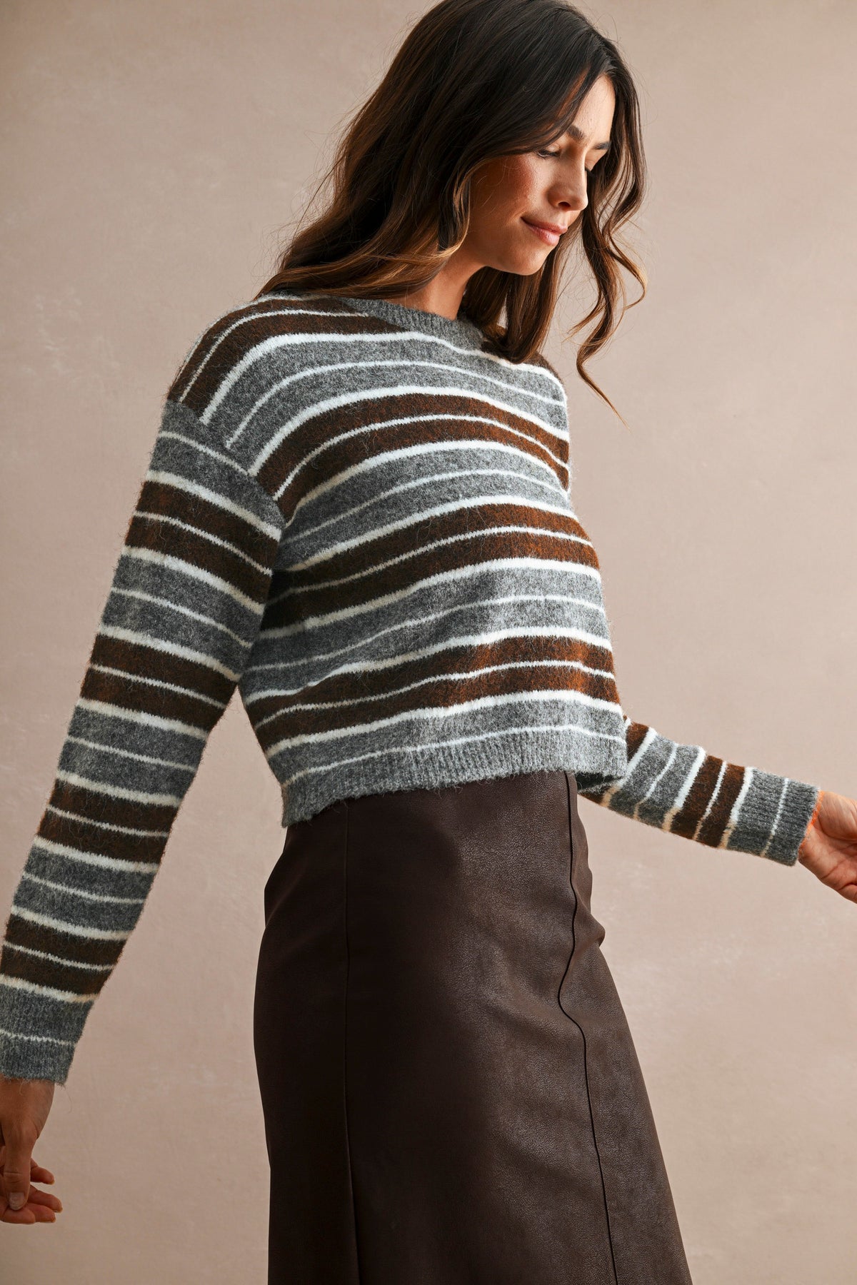 Striped Cropped Sweater