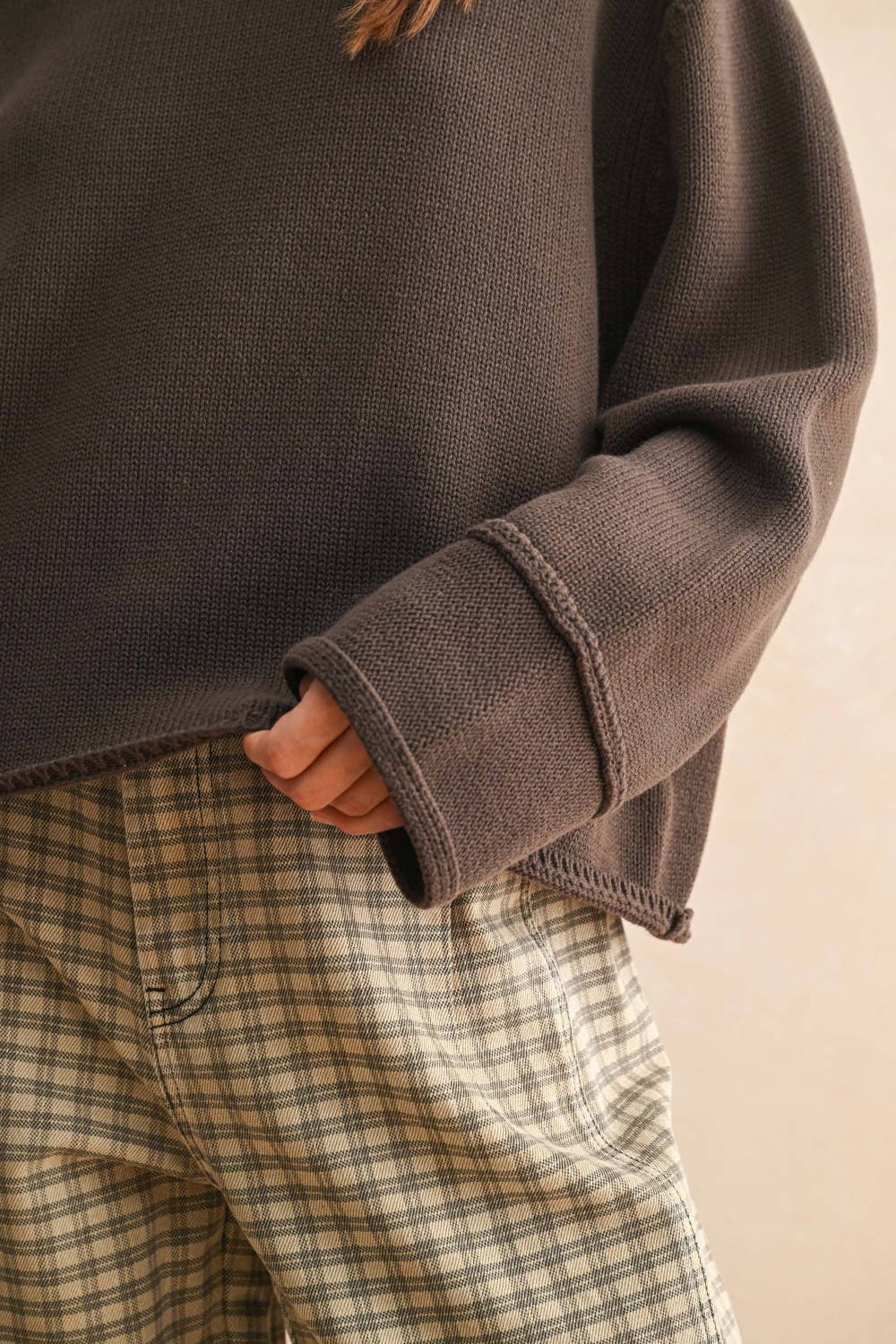 Striped Sweater Top: Brown