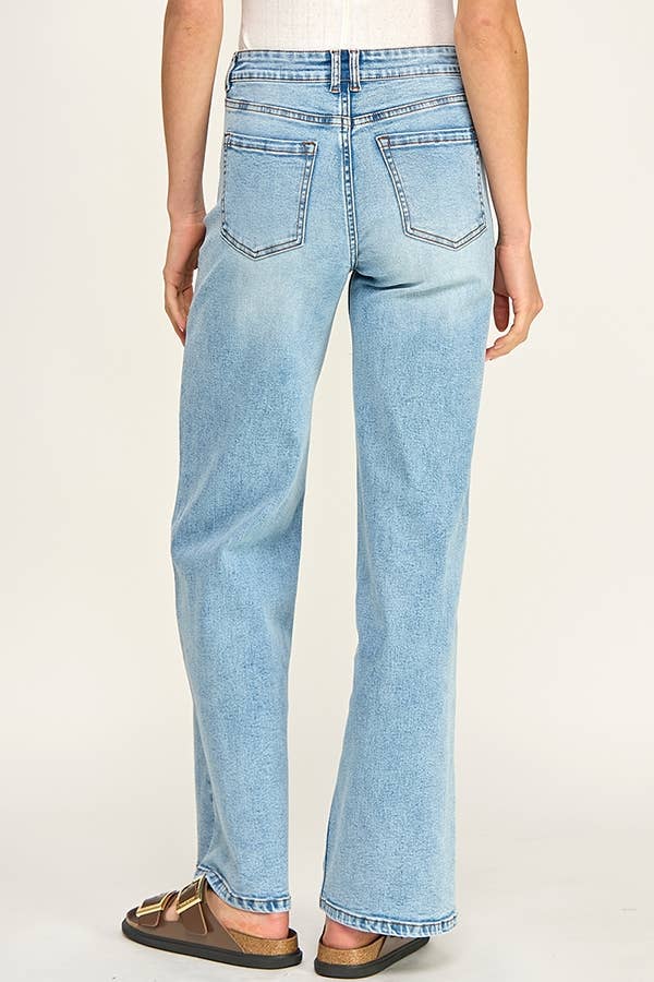 Wide Leg Jeans: Lt. Denim