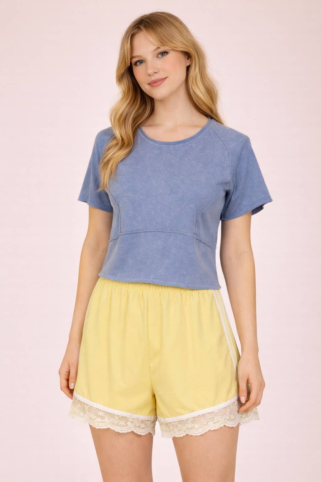 Mineral Washed Top: Denim