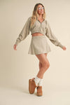 Mineral Wash  Crop Hoodie