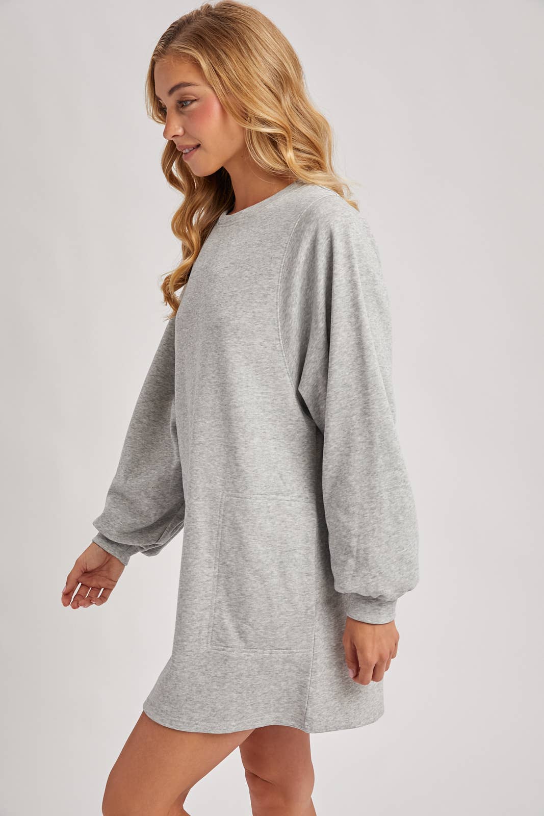 Oversized Sweatshirt Dress: Grey