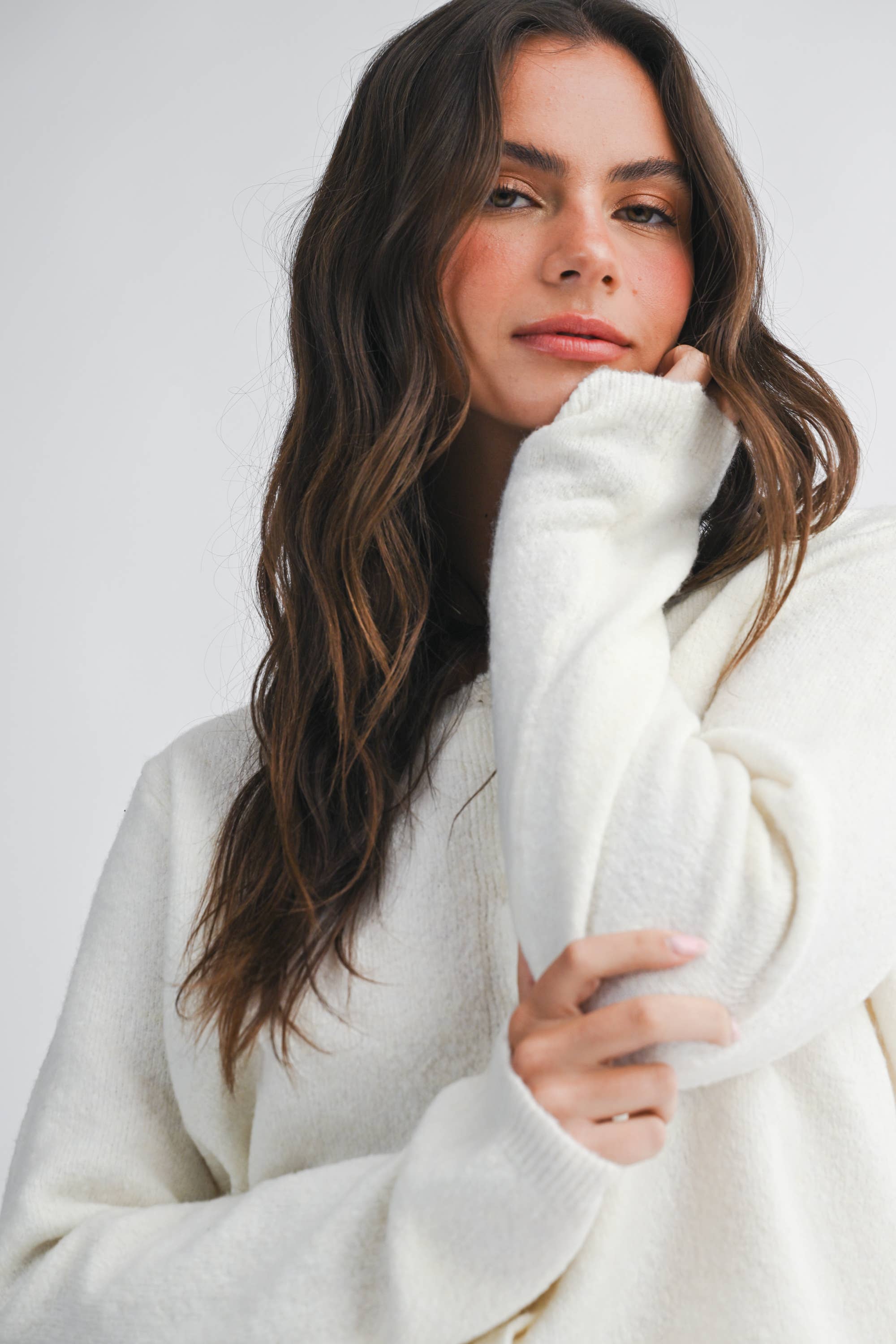 Button Cardigan: Cloud