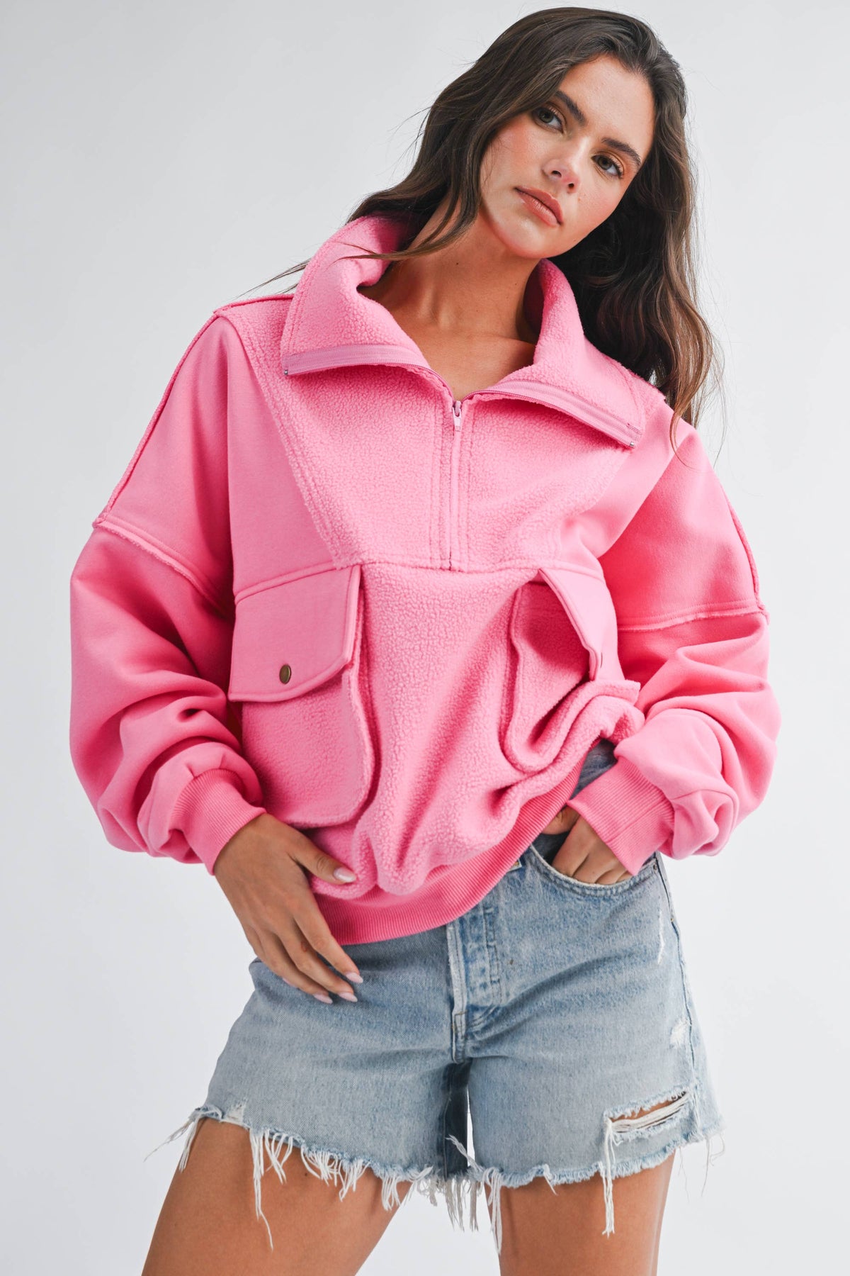 Carter Pullover: Pink