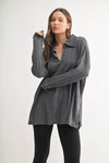 Waffle Knit Oversized:Black