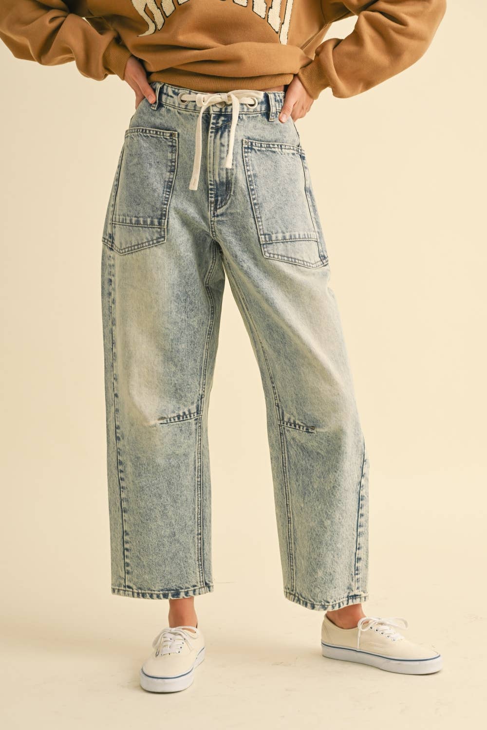 Washed Denim Pants: