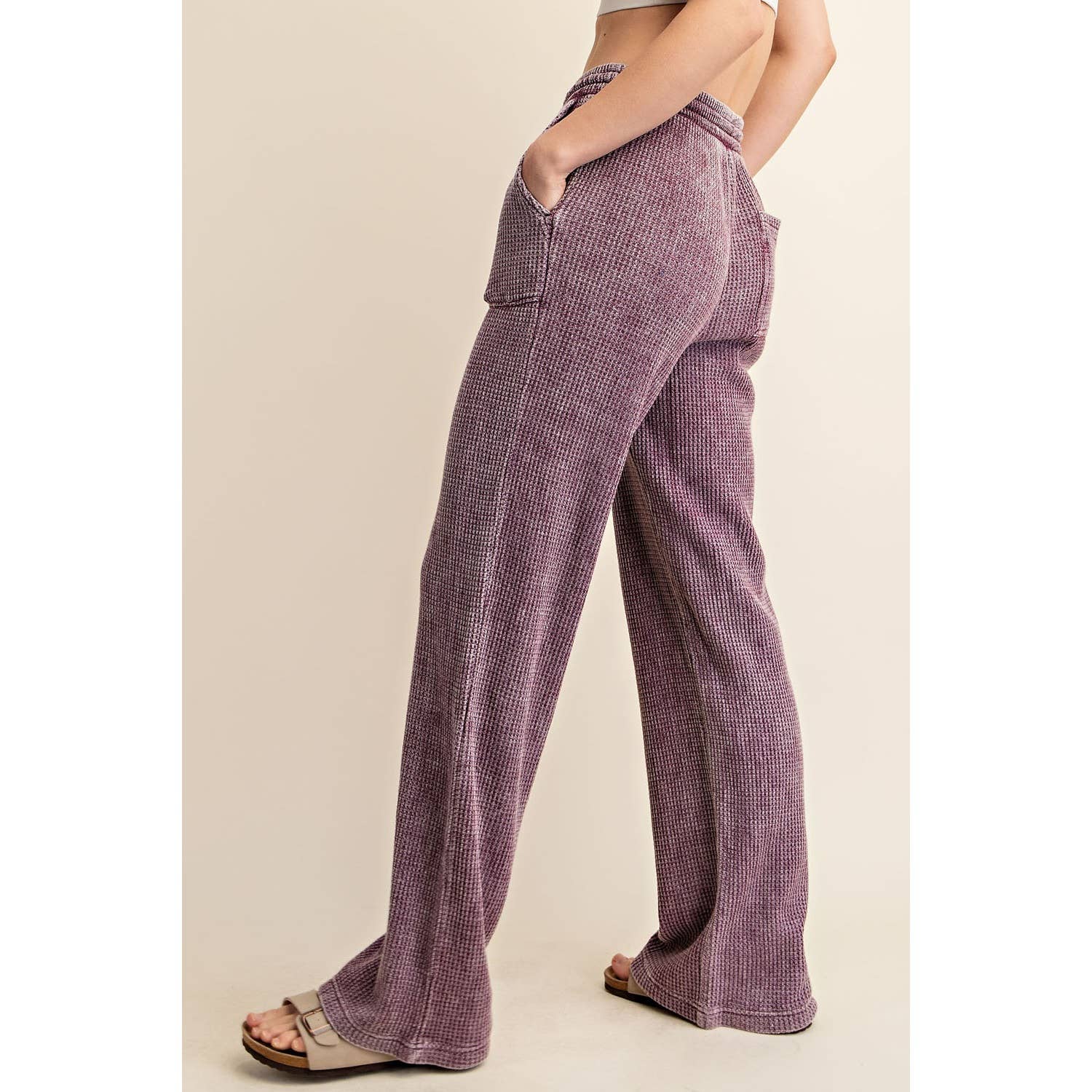 Waffle Sweatpants: Wine