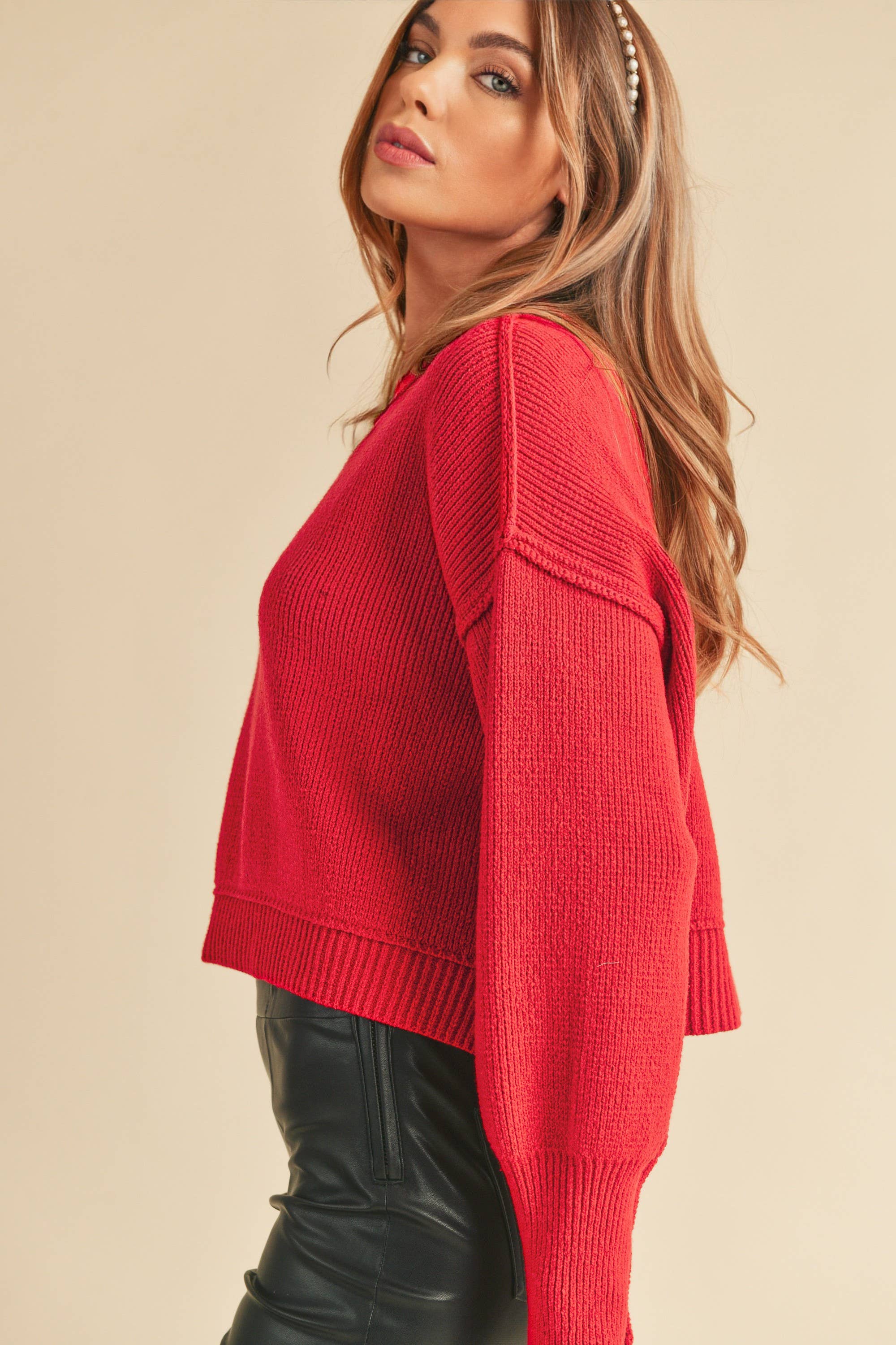 Regina Sweater: Red