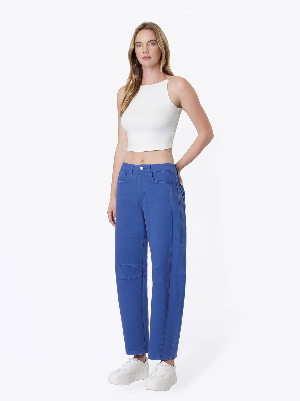 Darted Barrel Jeans: Beaucoup Blue