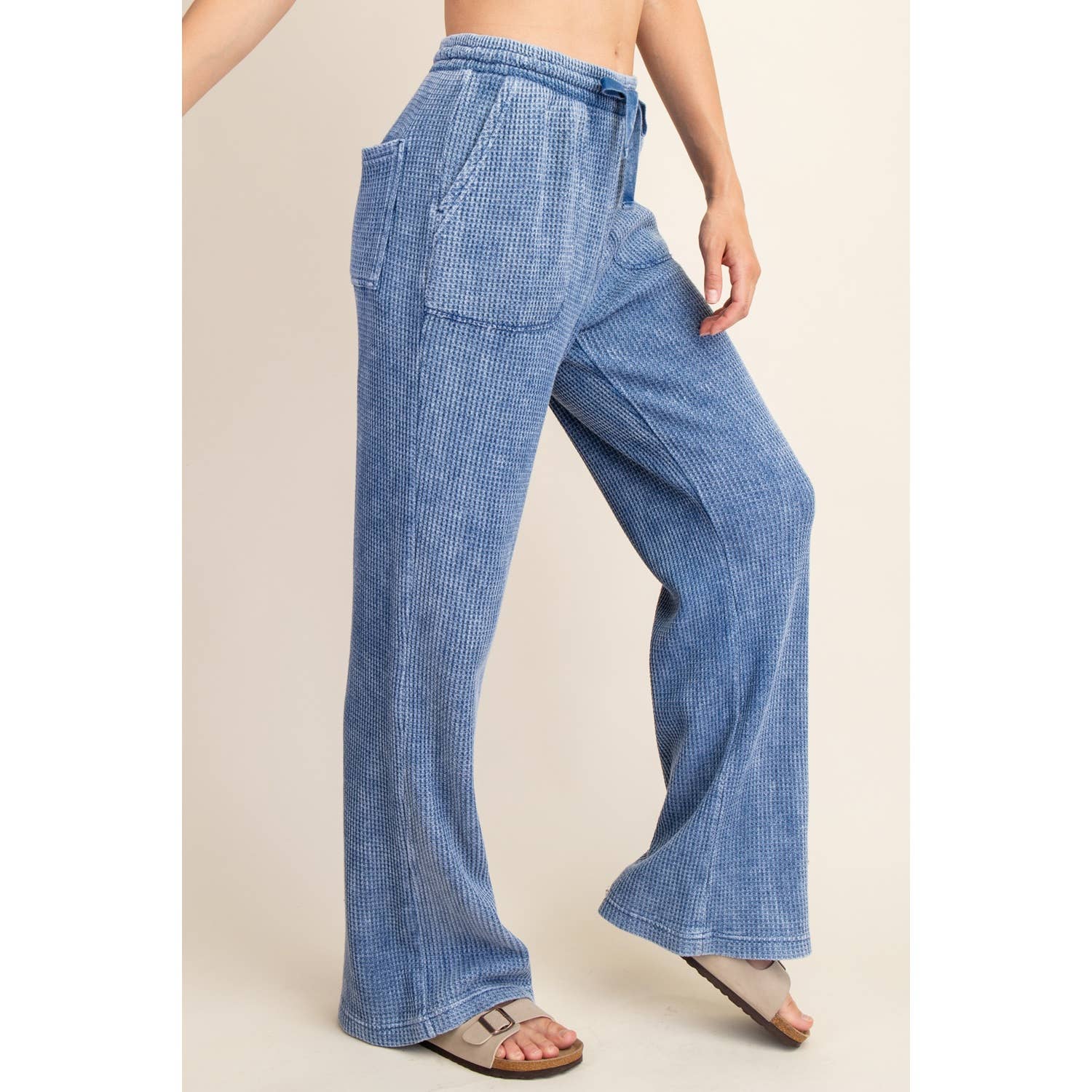 Waffle Sweatpants: Cobalt