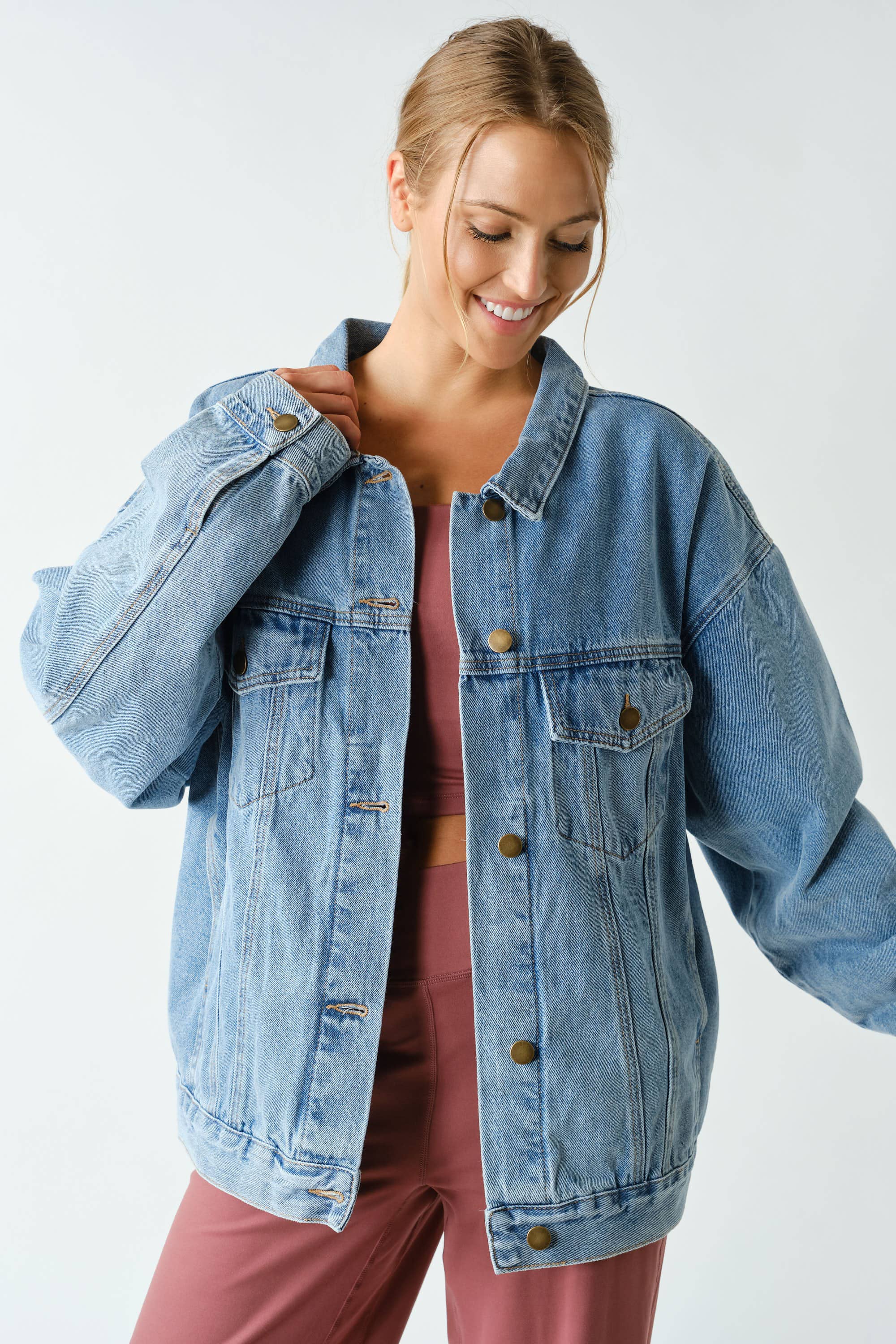 Boxy-Cut Denim Jacket: Md. Denim