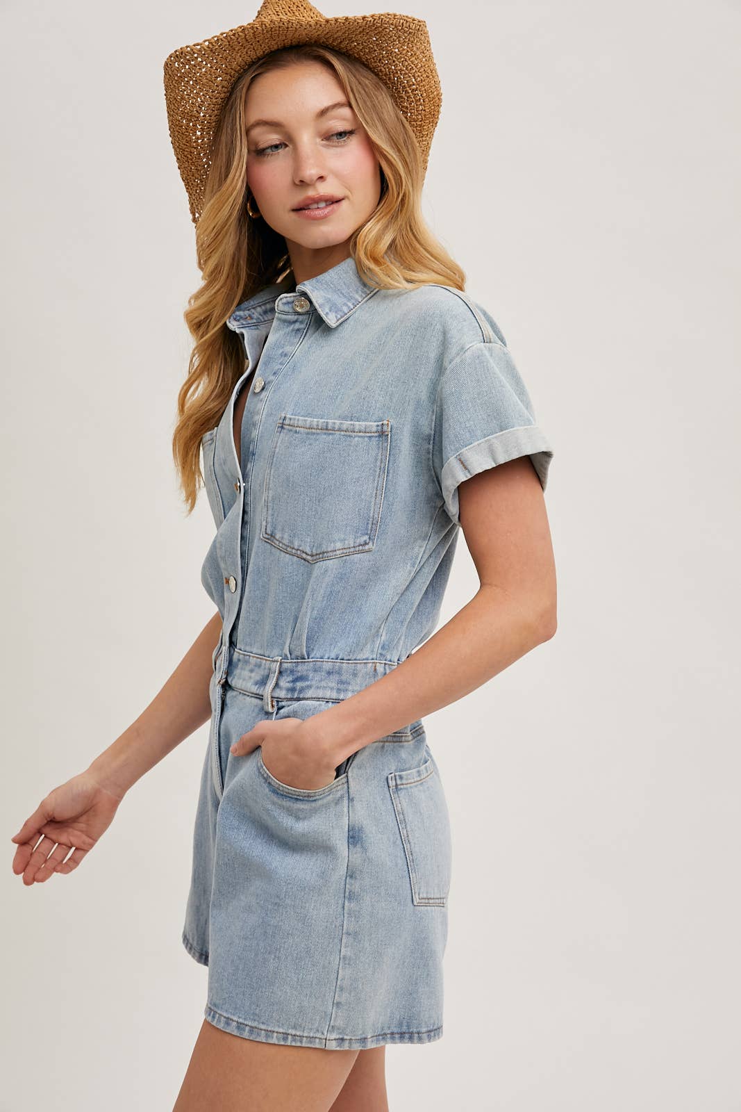 Lt  Denim Romper