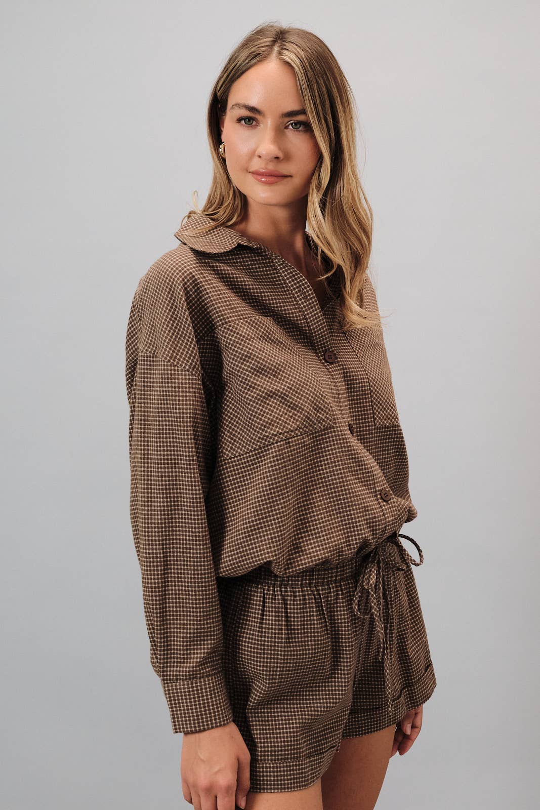 Mel Micro Plaid Set