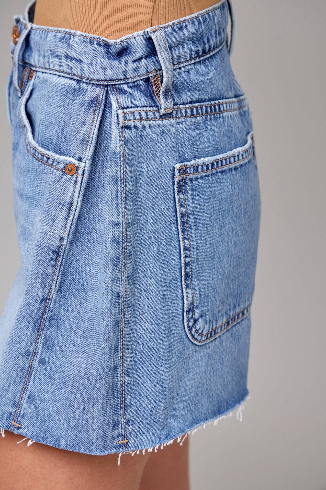 Medium Wash A-Line Shorts: