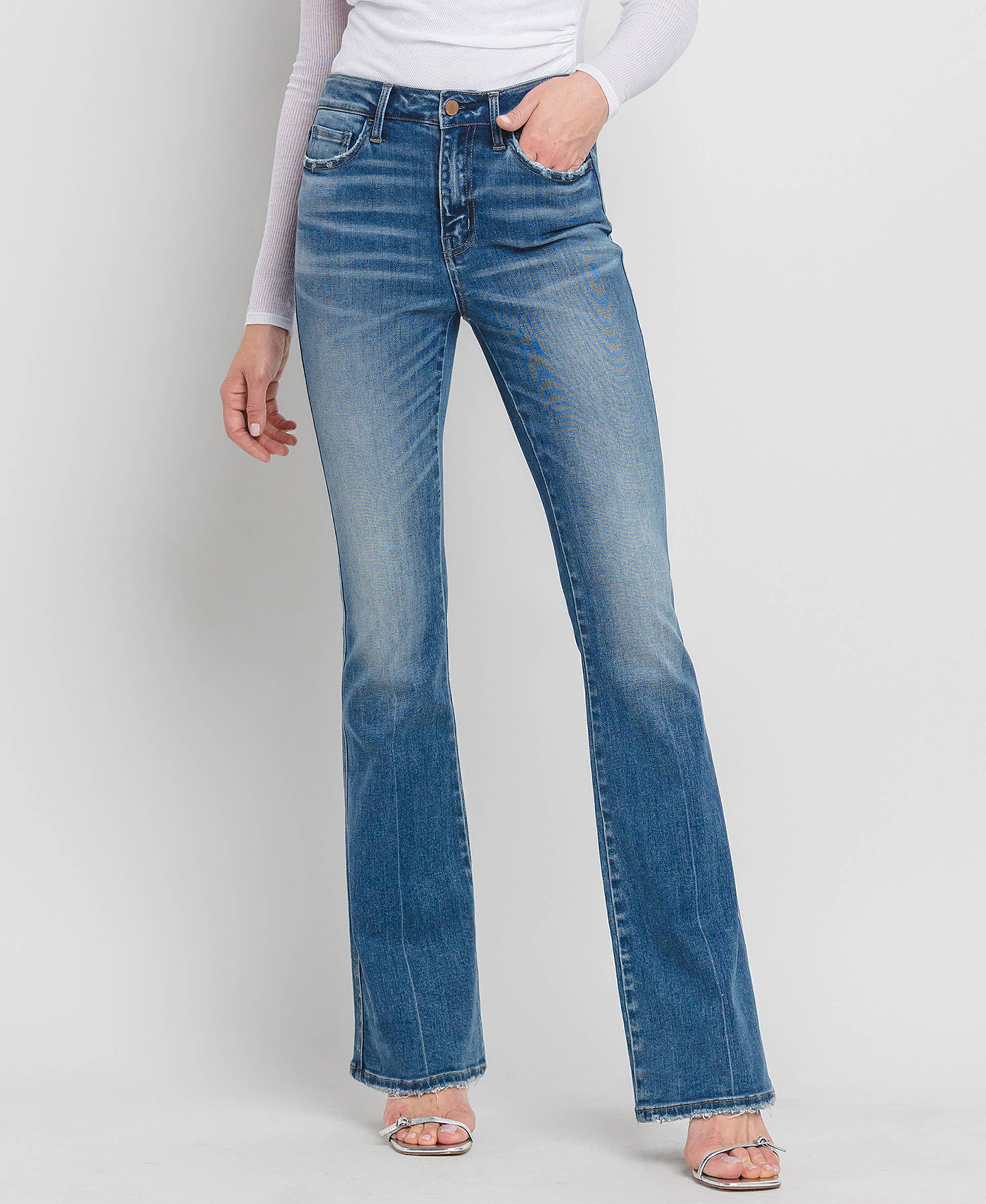 High Rise Bootcut Jeans:
