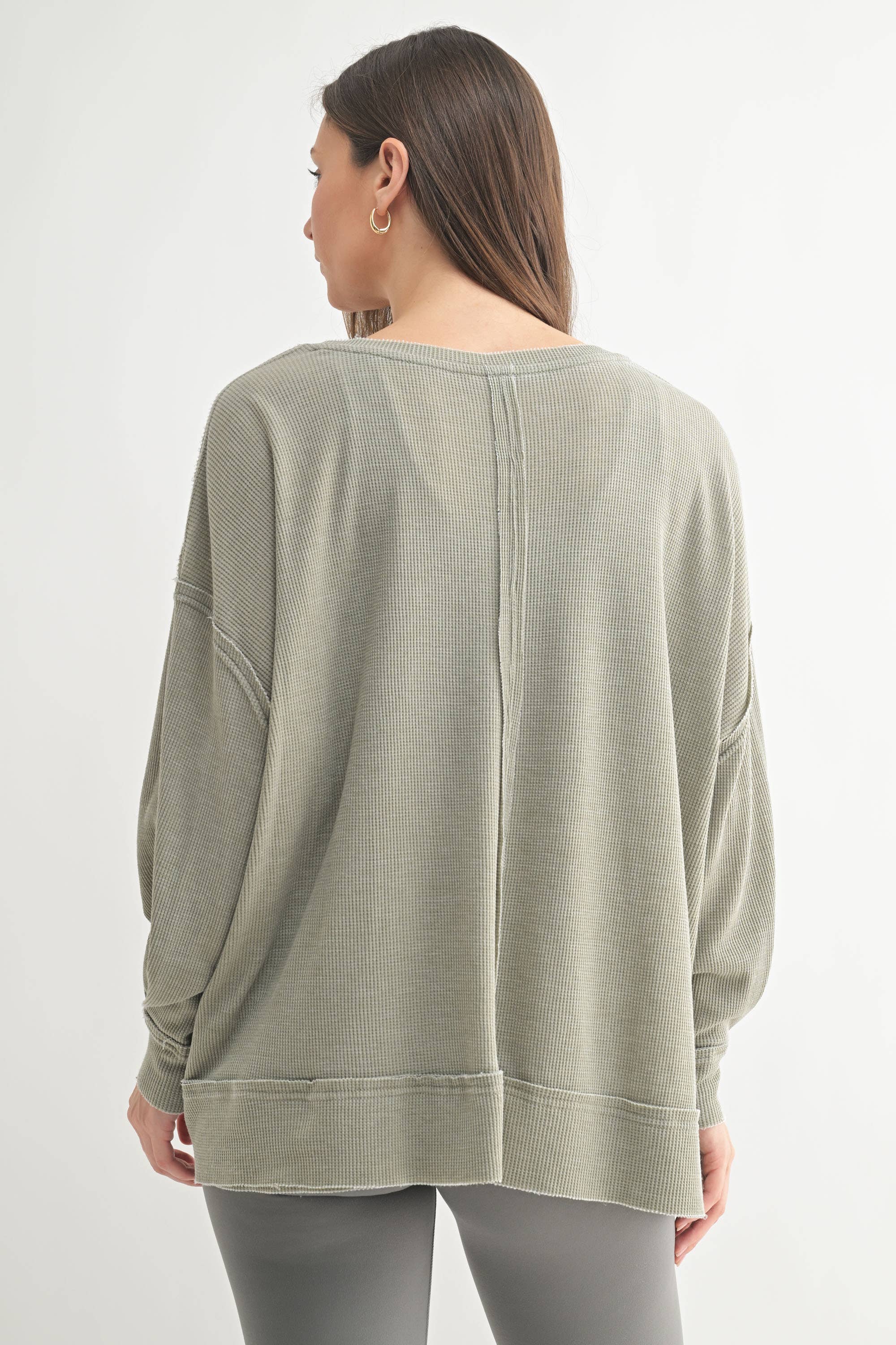 Waffle Knit Oversized:PLUM
