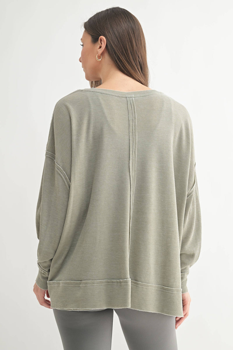 Waffle Knit Oversized:PLUM