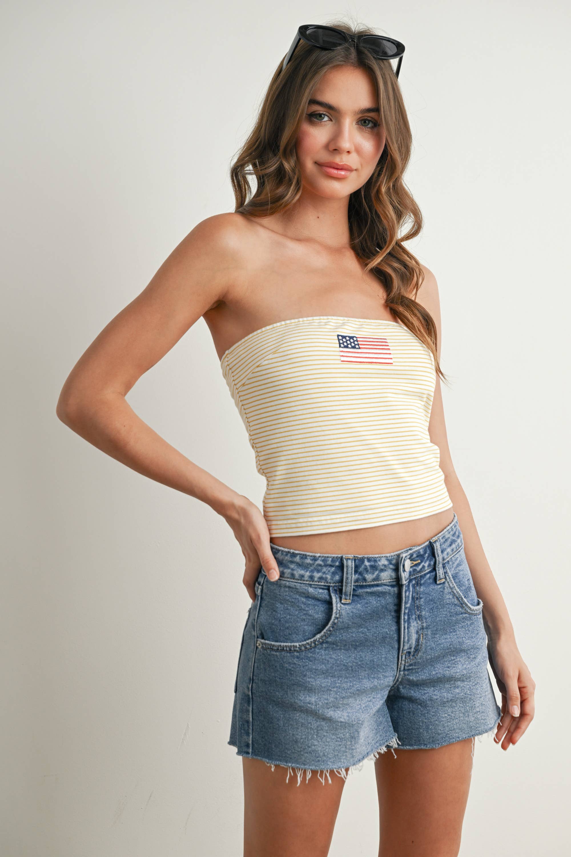 Stars & Stripes Top-YELLOW