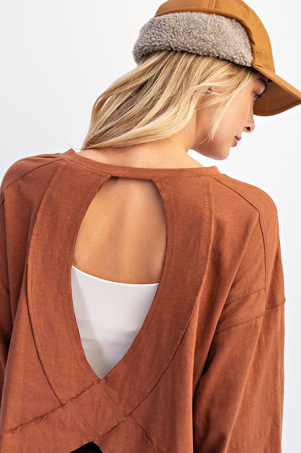 Cotton Open Back Top: Reg. Green