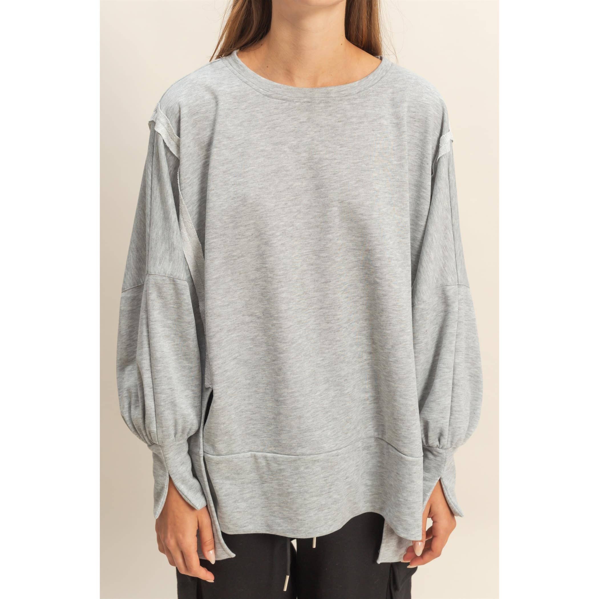 Unique Cuff Top:H.Gray
