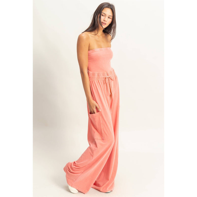 Tube Top Jumpsuit:BLACK