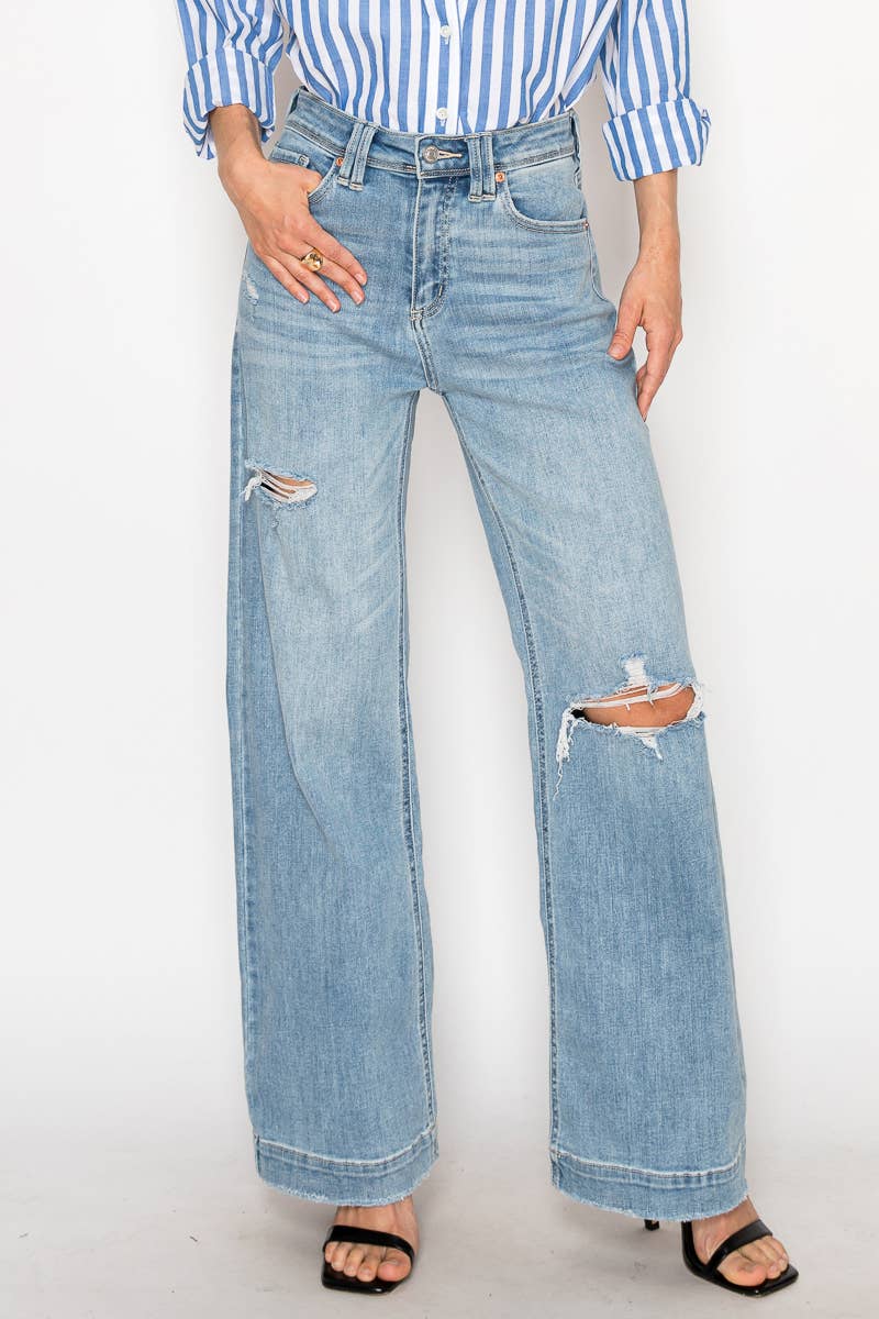 Corset Ultra Rise Wide Jeans: