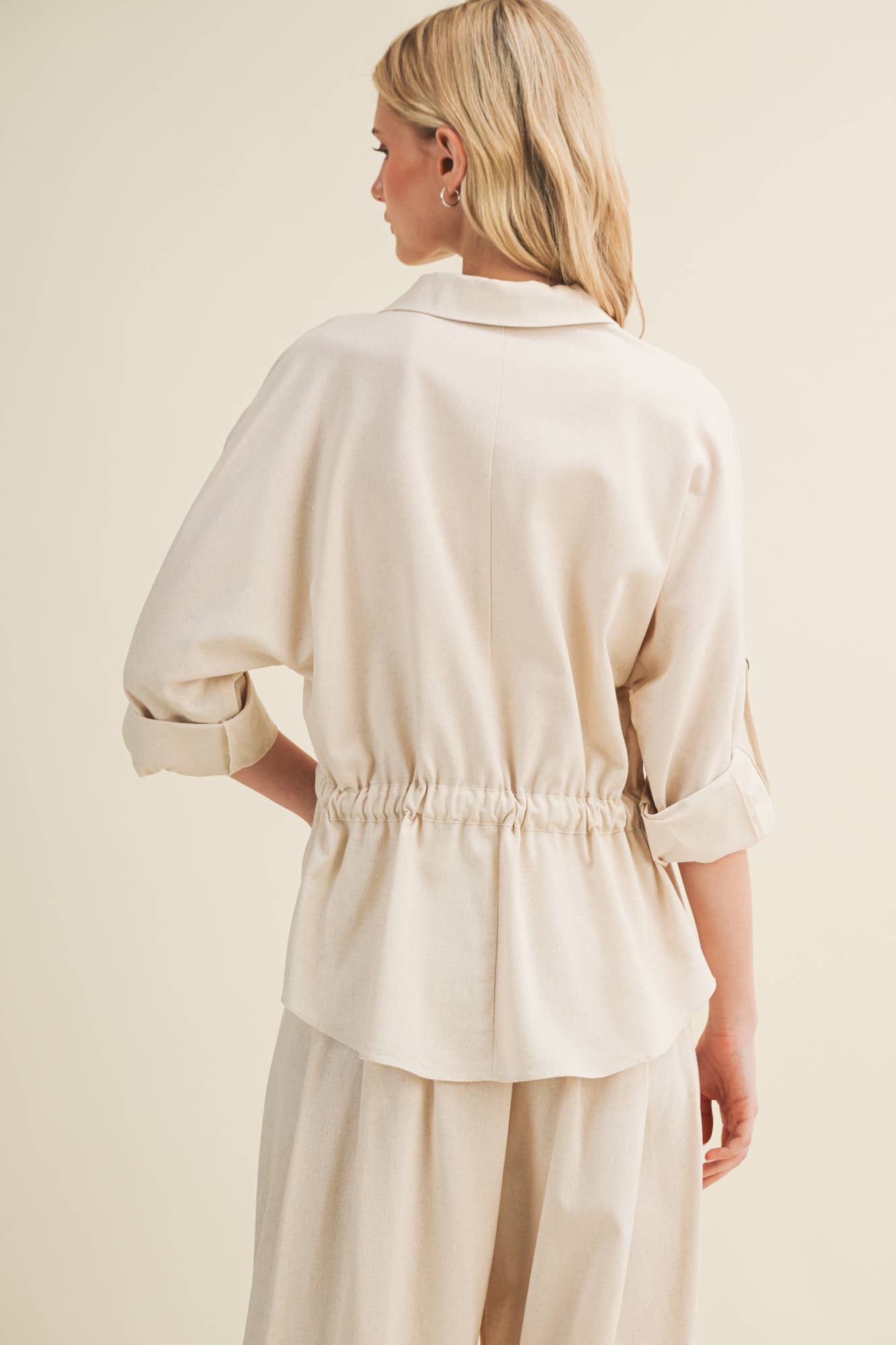 Utility Pocket Blouse: Oatmeal