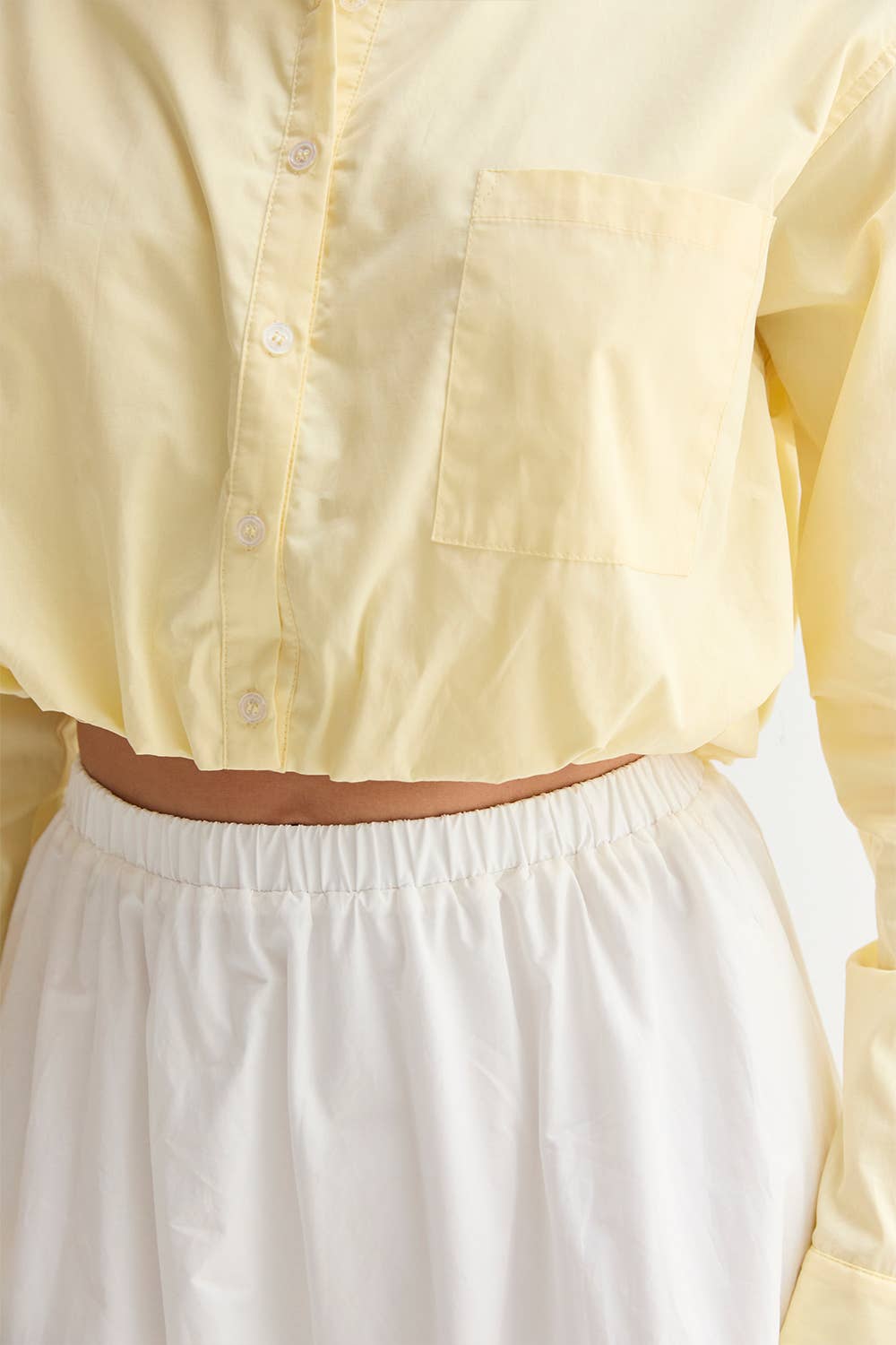Demi Poplin Hem Shirt: Yellow
