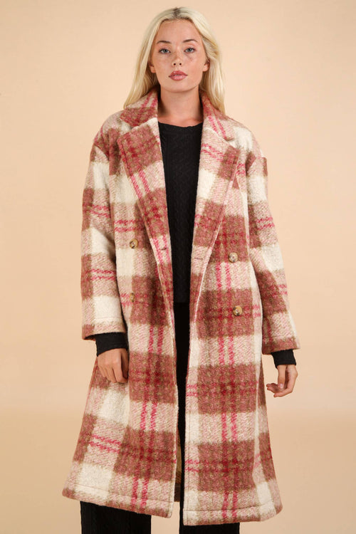 Oversized Plaid Coat