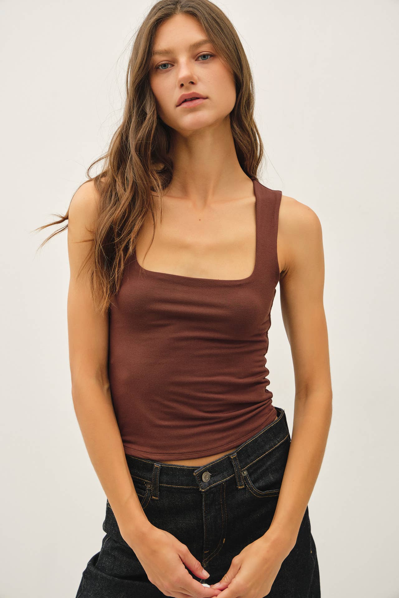 Color Soft Tank Top: Dk. Choc.