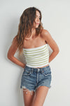 Striped Tube Top-PINK