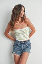 Striped Tube Top-PINK