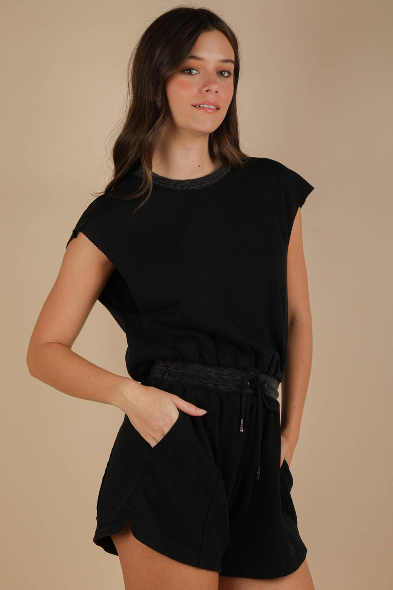 Washed Knit Romper