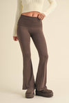 Foldover Flare Pants:Choc.