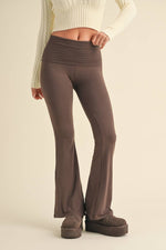 Foldover Flare Pants:Choc.